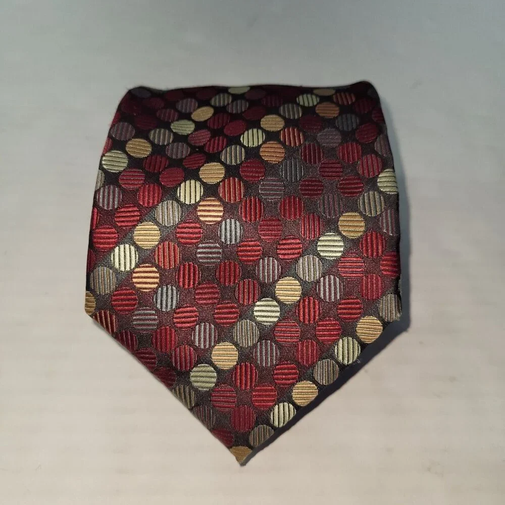 Croft & Barrow Tie Mens Necktie Repp Polka Dot Textured Thick Office Preppy Poly